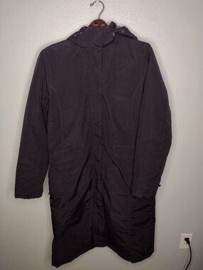 Lands End Womens The Squall Parka Jacket Coat Medium 10-12 Hooded Black